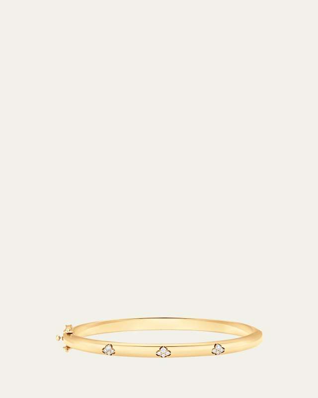 18K Yellow Gold Dujour Four-Cluster Diamond Bangle Bracelet
